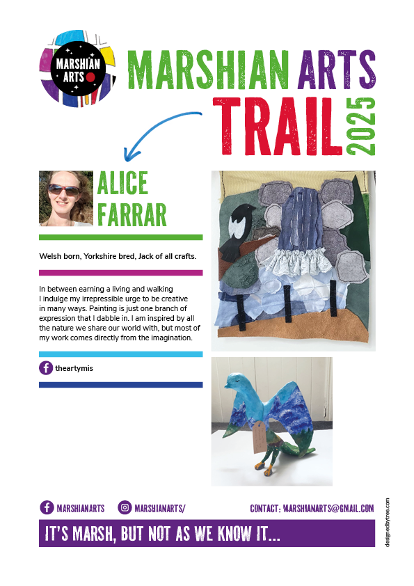 Alice Farrar's art on the Marshian Arts Trail 2025