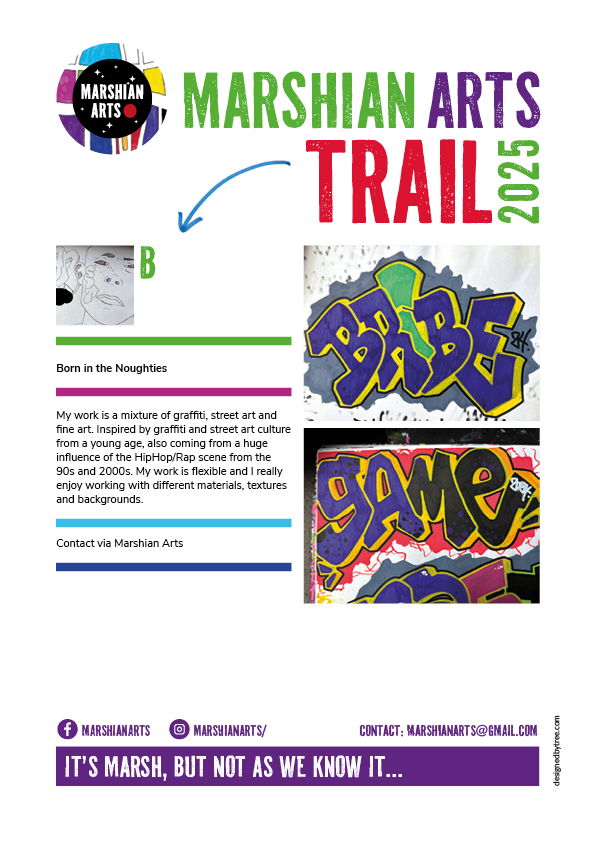 B's art on the Marshian Arts Trail 2025