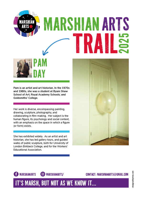 Pam Day's art on the Marshian Arts Trail 2025
